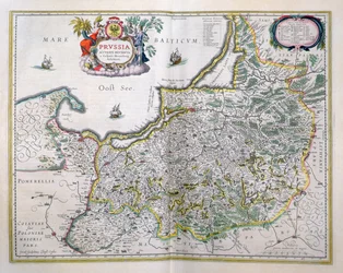 東プロイセンの地図。「Le Theatre du Monde」または「Nouvel Atlas」より