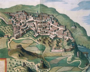 ナルニの地図、Joan BlaeuのTheatrum civitatum et admirandorum Italiaeより、エングレーヴィング。