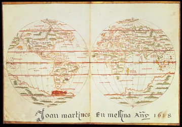 世界地図（紙にペン＆インク）