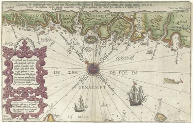 ノルウェーとスウェーデンの海岸の地図の一部 Kuste vant Landt の海は北東にあり、Norweghen の下にあり、一部はスウェーデンの下にあります (...) (オブジェクトのタイトル)