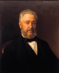 ラモン カンポアモール (1817-1901)、ロマンチックな詩人の肖像画。 Joaquin Espalter y Rull (1809-1880) による絵画。 アニーズ 1870 年。マドリッド アテネウム。