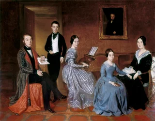 フレイカー一族。 Joaquin Espalter y Rull (1809-1880) による絵画。 キャンバスに油彩