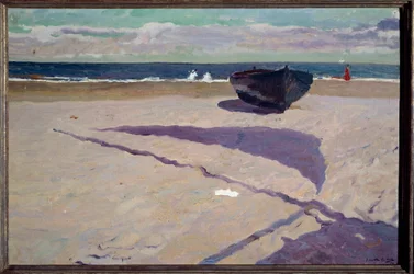 舟の影」 ホアキン・ソロージャ・イ・バスティーダ（1862-1923）の絵画 1903年 マドリッド、ソロージャ美術館