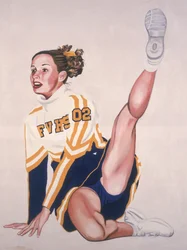 Floor Routine、2002（キャンバスに油彩とアクリル）