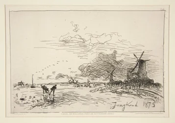 Canal de Hollande, pr?s de Rotterdam (Hiver) [ロッテルダム近くのオランダ運河 (冬)]