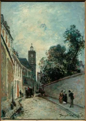 Die Rue de l&39;Abbé-de-L&39;Épeeund die Kirche Saint-Jacques du