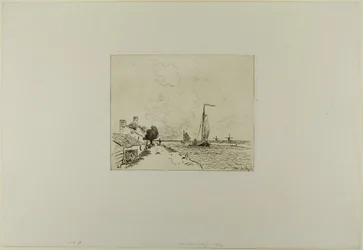 つの帆船、6枚の銅版画から、オランダの風景