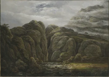 ノルウェーの山の風景、1819