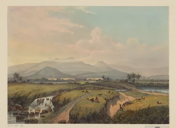 Java の山々 の眺め Kawische 山脈とタバコ会社 (アシスタント レジデンス マラン) のビュー (オブジェクトのタイトル)