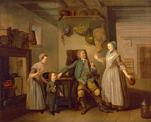 David Garrick e Mary Bradshaw em "O Retorno do Fazendeiro" de David Garrick
