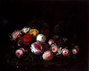 薔薇のある風景（油彩・キャンバス）