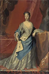 スターバス、ヨハン（1679-1724）によるスウェーデンの女王、ウルリカ・エレオノーラ（1688-1741）の肖像。 キャンバスに油彩。 寸法: 210x135cm。 ストックホルム国立博物館