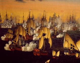 ストックホルム近郊のビヨルコの戦い（Johan Tietrich Schoultz（1754-1807）作