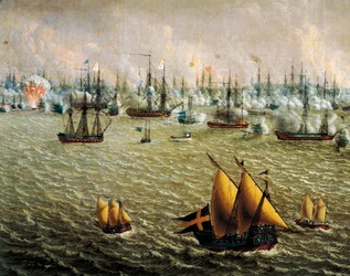 スウェーデンがフィンランドを支配したため、スウェーデンとロシアの艦隊が戦ったスカルガルドの戦い（1790年7月10日）、Johan Tietrich Schoultz（1754-1807）によるもので、ロシア・スウェーデン戦争