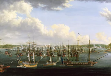 1790年5月15日フレドリクスハムでの戦いキャンバスに油彩