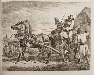 ロシアの農民の荷車