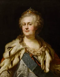 皇后エカテリーナ2世（1729-1796）の肖像 par Lampi, Johann-Baptist von, the Elder（1751-1830）.油彩・キャンバス