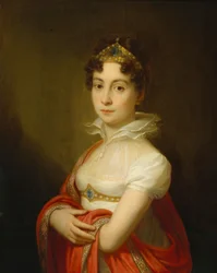 「マリア・ルドヴィカ皇后（1787-1816）の髪飾りをつけた肖像画