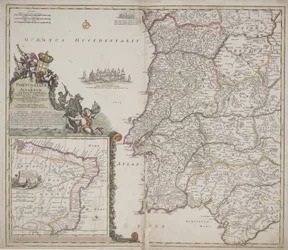 ポルトガルとアルガルヴェ（Portugallia et Algarbiae）、1704年頃（手彩色の銅版画