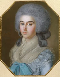 伯爵夫人アンナ アレクサンドロヴナ ゴリツィナ (1739-1816)、ミハイル ミハイロヴィッチ ゴリツィン (1731-1806) の妻ストロガノヴァ男爵夫人の肖像 - ヨハン バルドゥ (1745-1788) 作