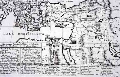 Entwurf einer historischen Architektur」の最初の本に引用されている場所の地図。