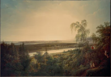 ドレスデンを望むエルベ川の風景