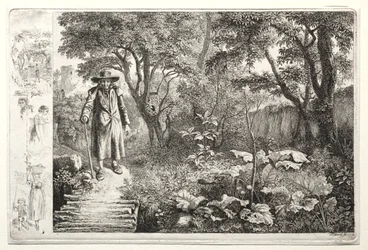 丸太橋の前の老人、Der Alte vor den Knuppelsteg、1819年。