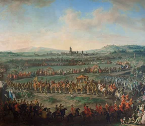 1764年3月29日、皇帝フランツ1世シュテファンとその息子ヨーゼフ（2世）のフランクフルト入城。