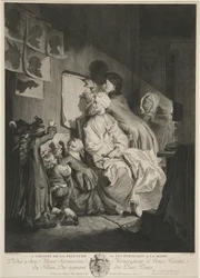 絵画の起源、またはファッショナブルな肖像画。パブ。 1767