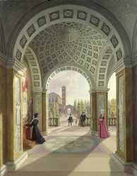 イタリアの教会墓地、1845