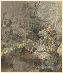 山林の滝、1797年。
