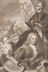 Georg Philipp Rugendas 1666-1742の肖像、c。 1745年。