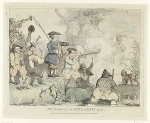 リハーサル オランダでのリハーサル 1787 (オブジェクトのタイトル) 1787 年のペイトリオッツに関する 4 つの英語の漫画 (シリーズ タイトル)