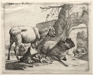 ゲートウェイの下のMuleteer、1665年。