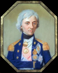 ヨハン・ハインリッヒ・シュミット（1749-1829）によるホレイショ・ネルソン副提督（1758-1805）の肖像画。パステル画