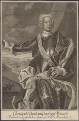 ブルクハルト・クリストフ・フォン・ミュンニッヒ伯爵の肖像 1683-1767年