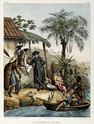 バイーアのコスチューム、「絵のような航海からブラジルへ」、1835