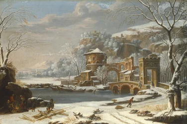 冬の風景、1674年