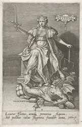 正義 (Justitia) は暴力 (Violentia) に打ち勝つ 正義 (オブジェクトのタイトル) 美徳は悪徳に打ち勝つ（シリーズタイトル）