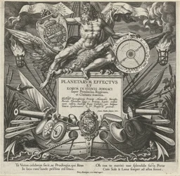Jupiter en een oorlogsschip は het wapen van Alessandro Farnese と出会いました タイトル ヴァン・イーン・プレンテリー・オーバー・デ・インフルエンス・ヴァン・デ・プラネット・オーバー・ストレケン 星座の影響と星座（連載タイトル） Planetarvm effectvs と eorvm は、黄道帯の兆候 (ser