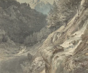 川のある山の風景」1807-63年