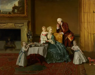 第14代ウィロビー・ド・ブローク卿ジョンとその家族、1766年頃