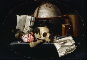 Vanitas Still Life、c.1655（オークパネルに油彩）