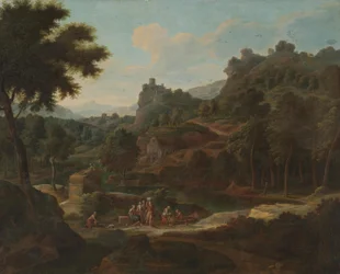 イタリア風の理想的な風景