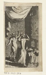 自慢の悪魔 シモン・ド・フリースの本の挿絵、1682年、アムステルダムのヘデンデーグシェ・ディエンストメークデンを支配し仕える七人の悪魔