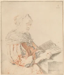 キーボードの少女、1767年。