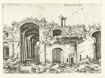 ディオクレティアヌス浴場の第 3 ビュー ローマ時代の遺跡、1561年（シリーズタイトル）