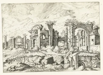 パラティーノの丘の遺跡の第 4 ビュー ローマ時代の遺跡、1561年（シリーズタイトル）