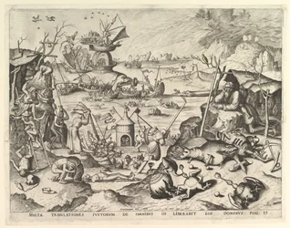 聖アンソニーの誘惑 作成者: Johannes van Doetecum I、Lucas van Doetecum。