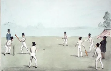 Vacation Amusement, No.3 (Cricket - A Long Innings) (HB Sketches No.653) 1840年10月3日発行 (カラーリトグラフ)